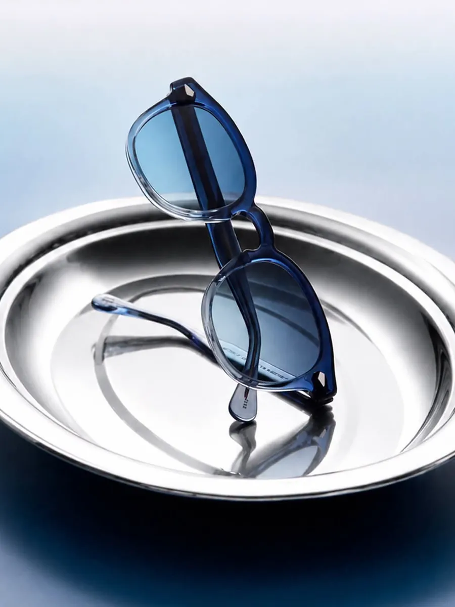 Moscot, bleu dégradé, plateau d'argent
