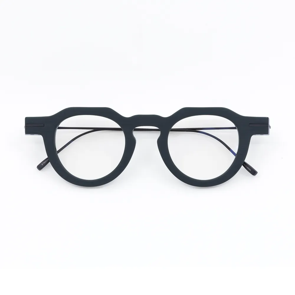 Y.Neuman, bleu nuit brossé, titane bronze