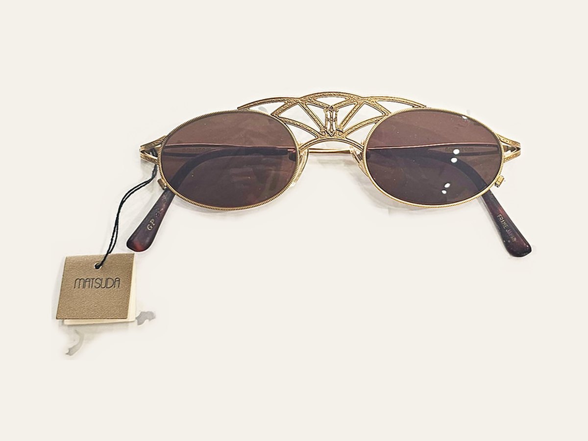 Matsuda vintage, solaire ovale au pont ajouré en éventail, Made in Japan